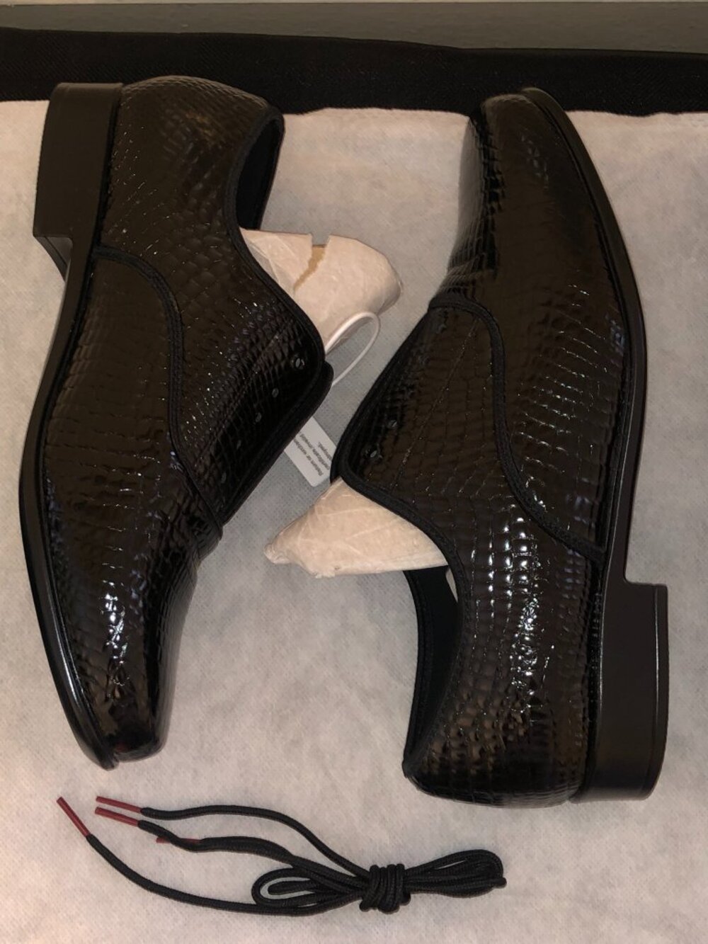DanceandSway Mens Black Patent Croc Embossed Oxford Dance Shoes Sz 11 EU 43 - Picture 5 of 11